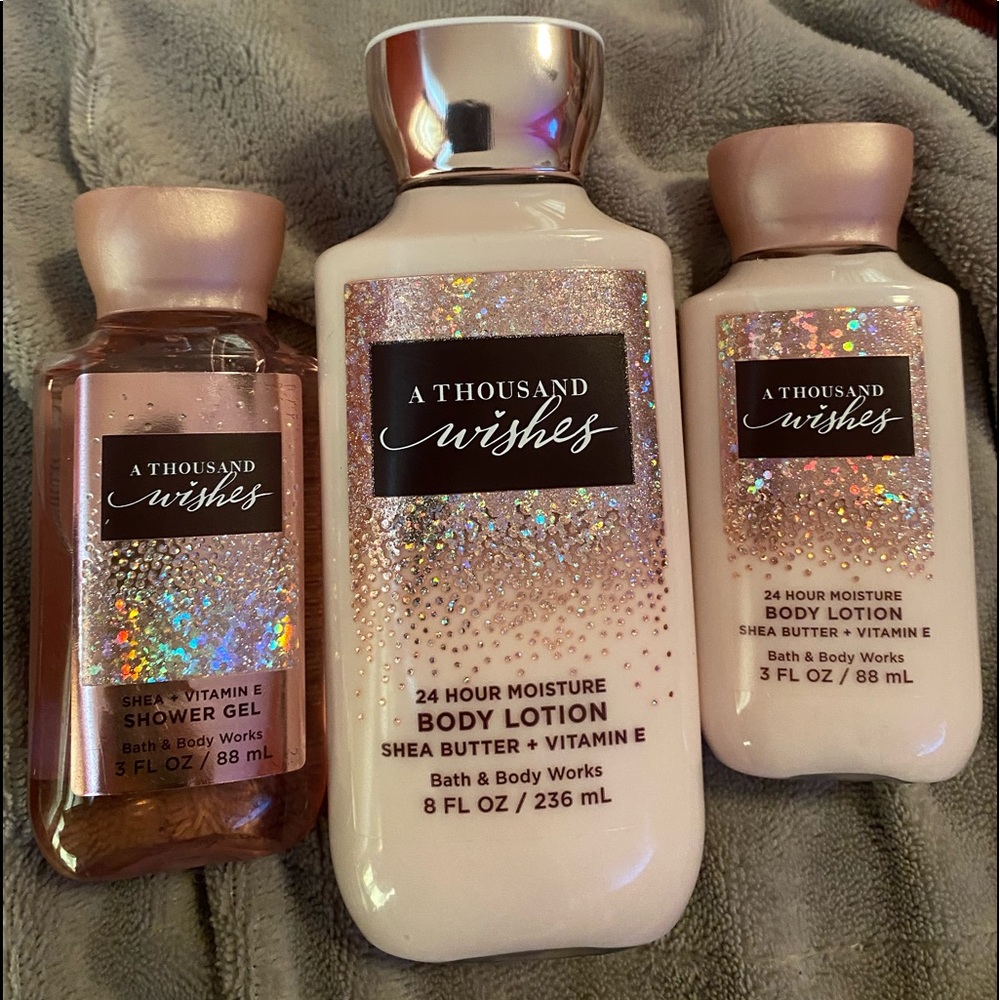 A thousand wishes bath and body works lotion and shower gel